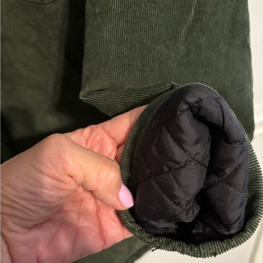 Wrangler Women’s Corduroy Sherpa Lined Field Jacket Shacket Green SZ XL - Picture 2 of 5